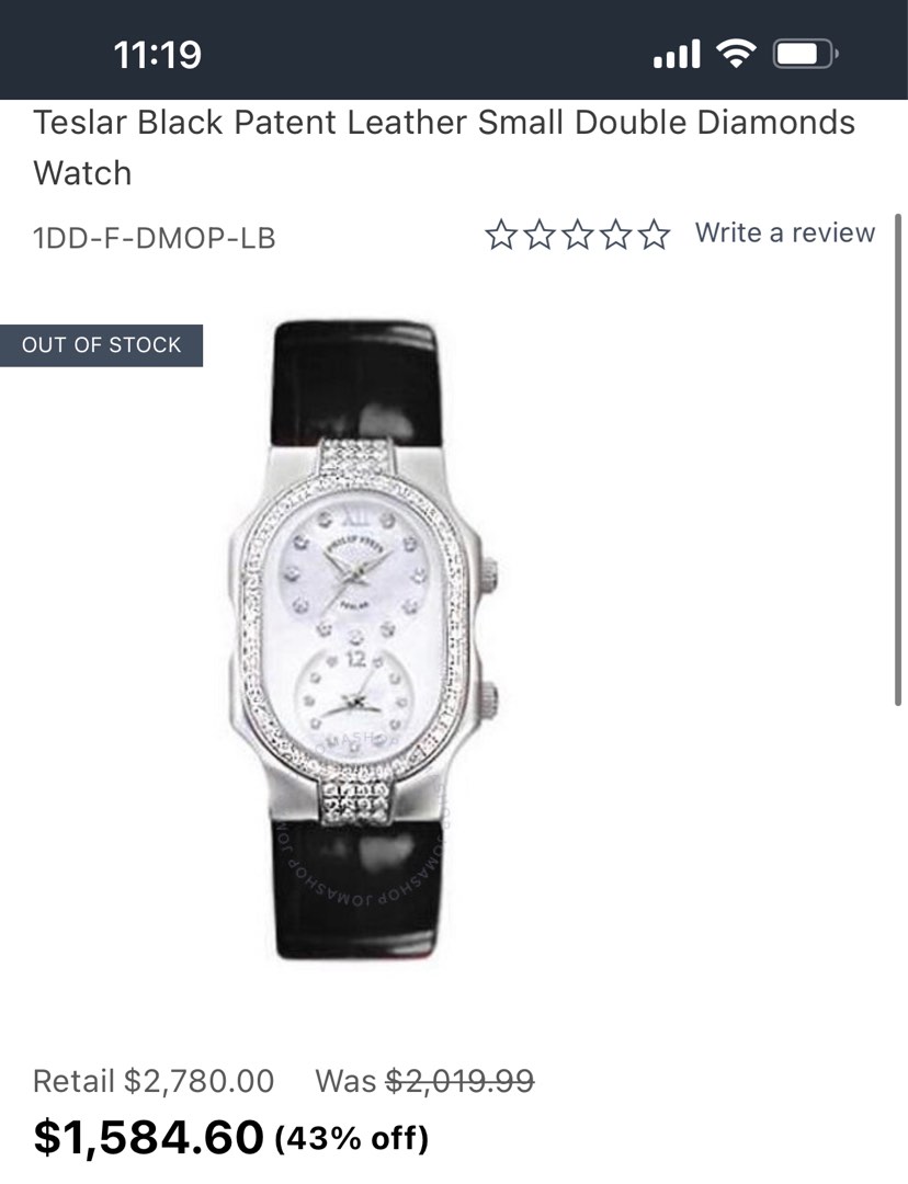 Philip Stein Teslar In and Out Diamond