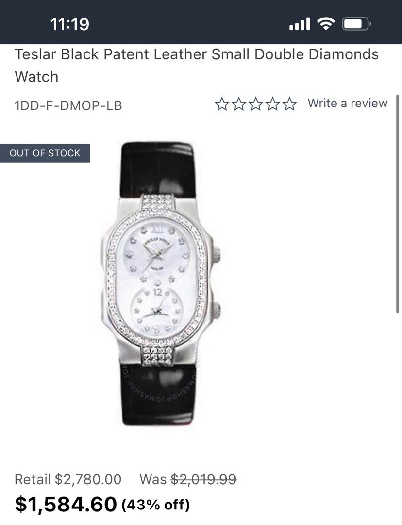 Philip stein discount teslar diamond watch
