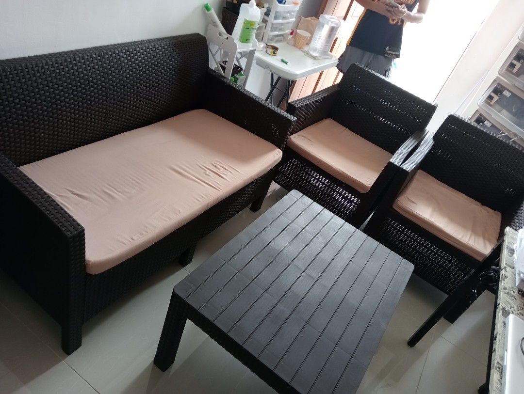 Plastic Rattan, Furniture & Home Living, Furniture, Sofas on Carousell