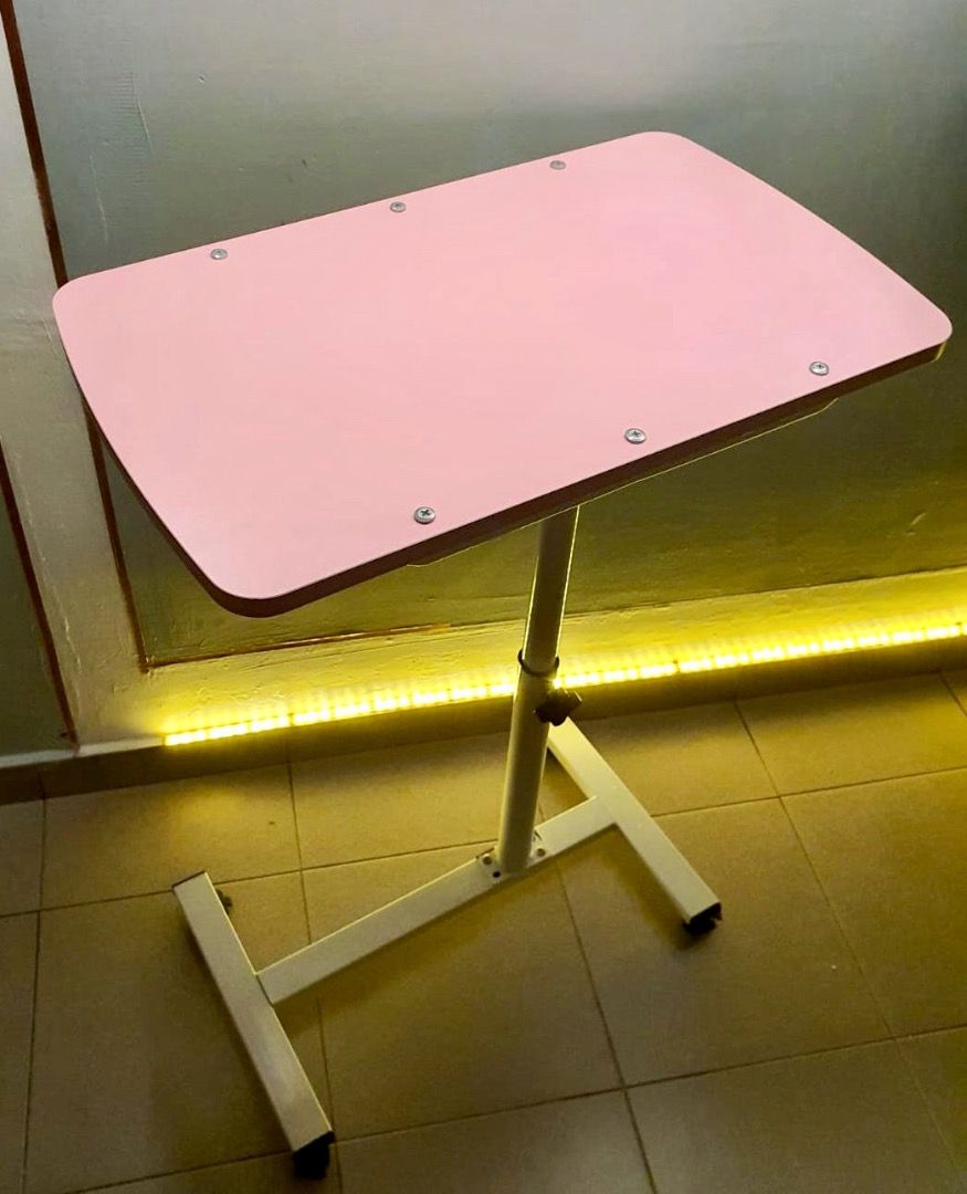 Portable Adjustable Tables with Wheels, Furniture & Home Living ...