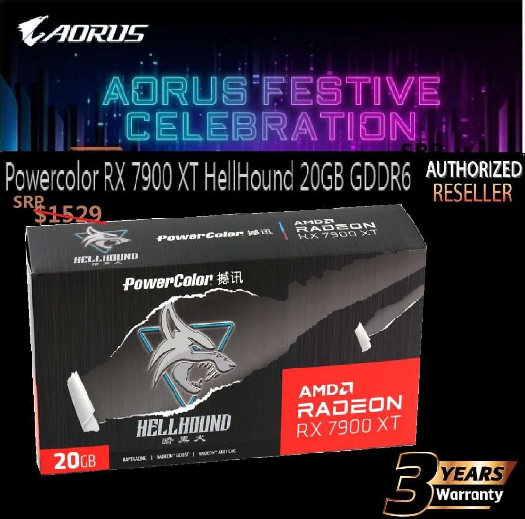 Powercolor Power color RX 7900 XT RX7900XT 7900XT HellHound 20GB GDDR6 ...