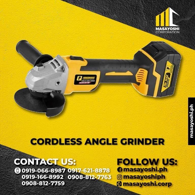 PowerHouse Cordless Angle Grinder Lith Ion Power Tools Angle