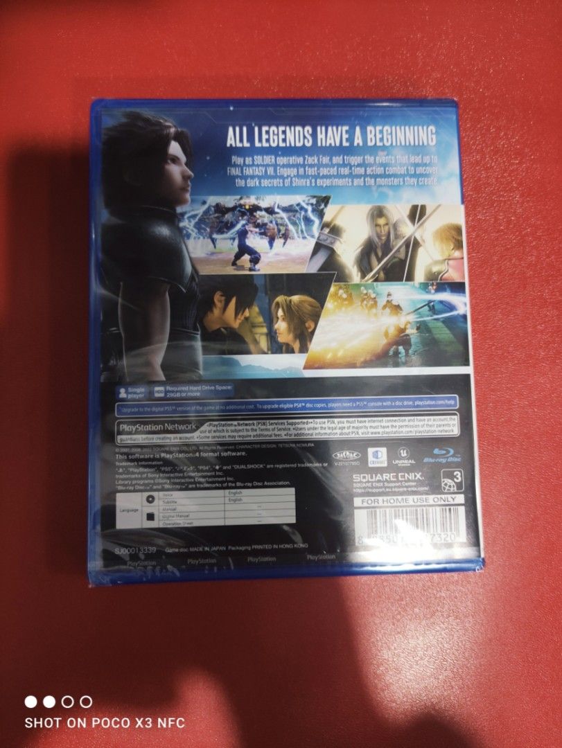 PS4 CRISIS CORE (Category: PlayStation) located in Makati City. Submitted by yomyom_onlineshop (Listing ID 1203292170, Image 2). Description: For Sale Only Brandnew Sealed No To trade/SWAP Delivery within the day Taguig Market Market Can book Via lalamove Less Time Less Effort Cod,Gcash,Banktransfer.