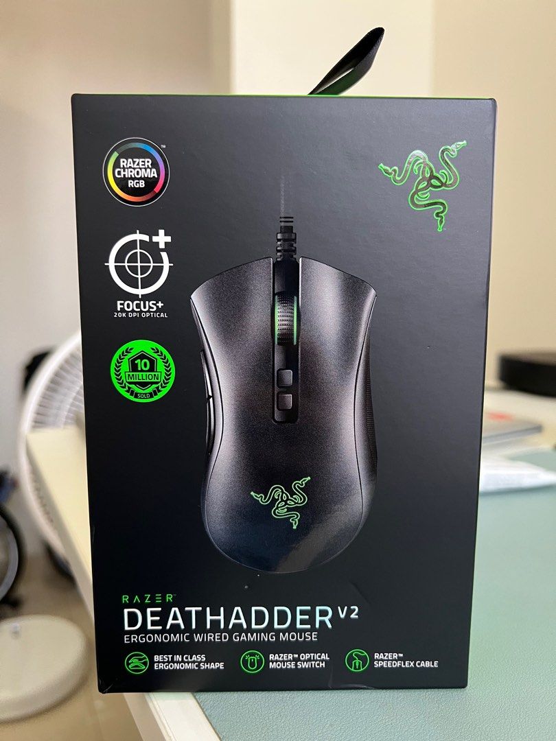 Razer mouse Deathadder V2 New unboxed, Computers & Tech, Parts