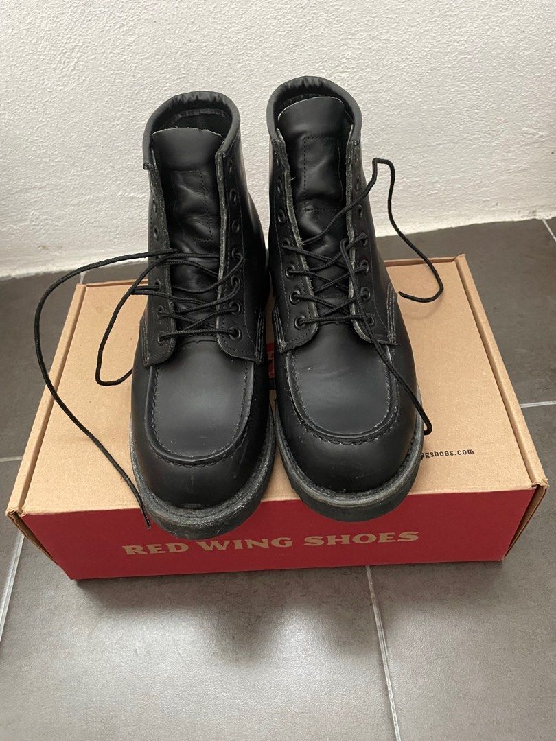 All black red wing boots sales