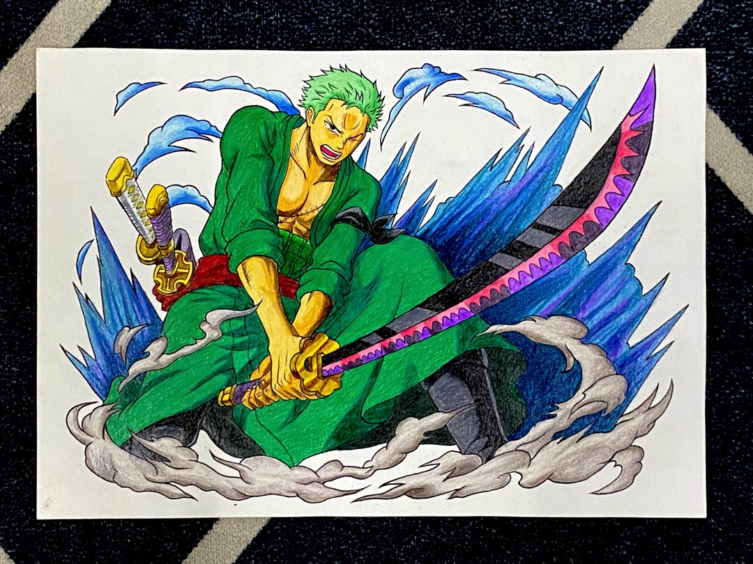 Roronoa Zoro Drawing, Hobbies & Toys, Stationery & Craft, Art & Prints