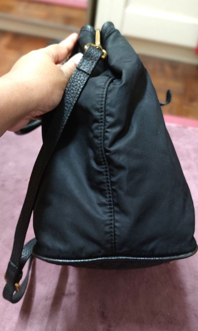 SALE PRADA VITELLO DAINO TESSUTO NYLON TWO WAY BAG Luxury