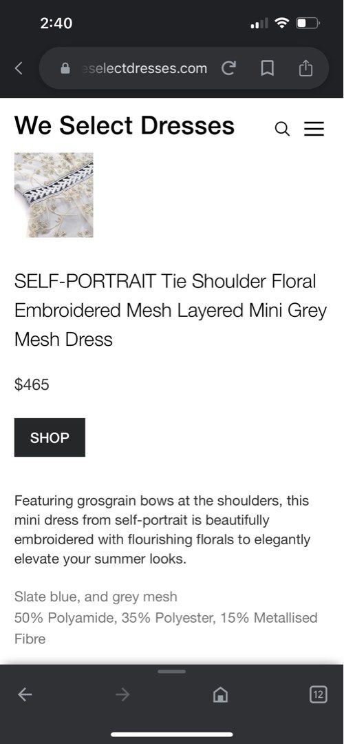 self-portrait tiered floral embroidery mesh mini dress, Women's Fashion,  Dresses & Sets, Dresses on Carousell