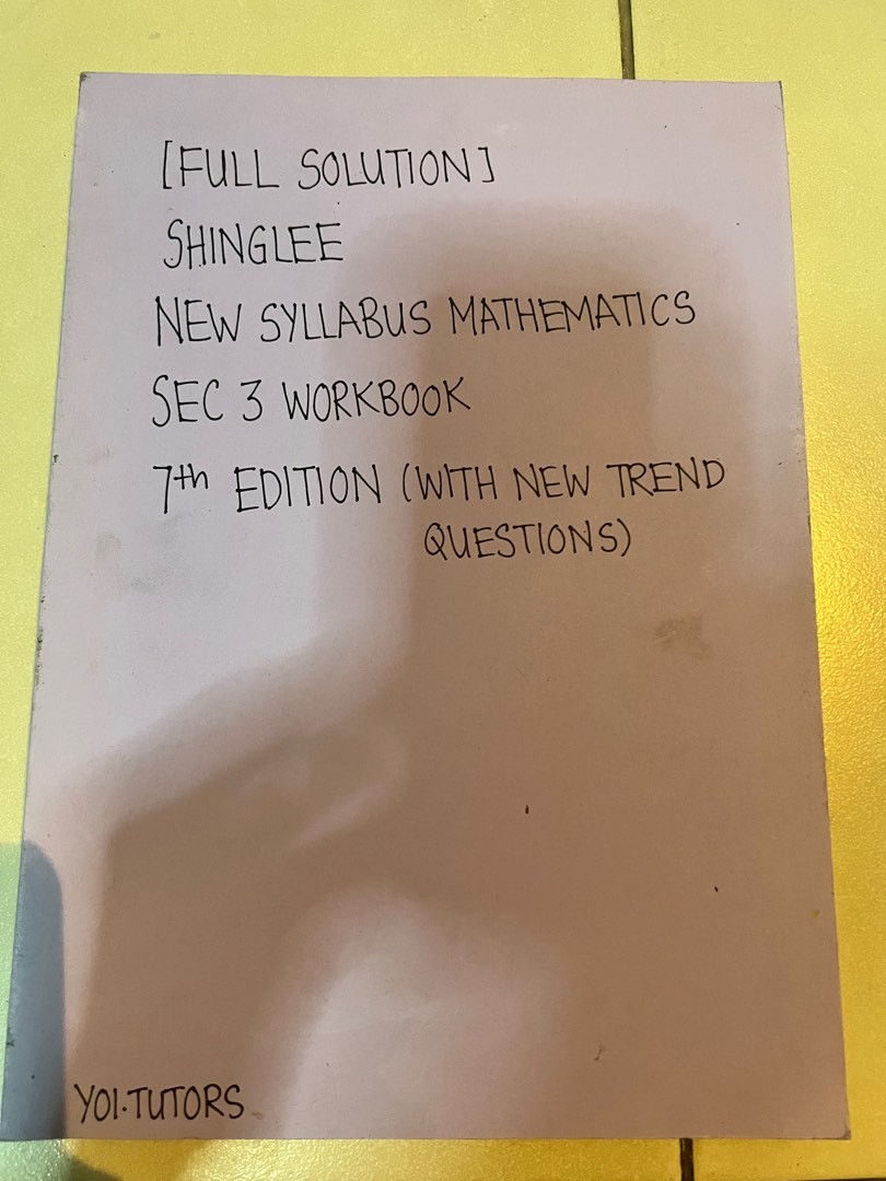 Statistics Math Sec 3 Shinglee New Syllabus Mathematics Sec 3 Workbook 7th edition Answers ...