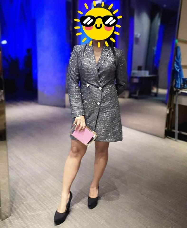 Silver Studded Tux Dress