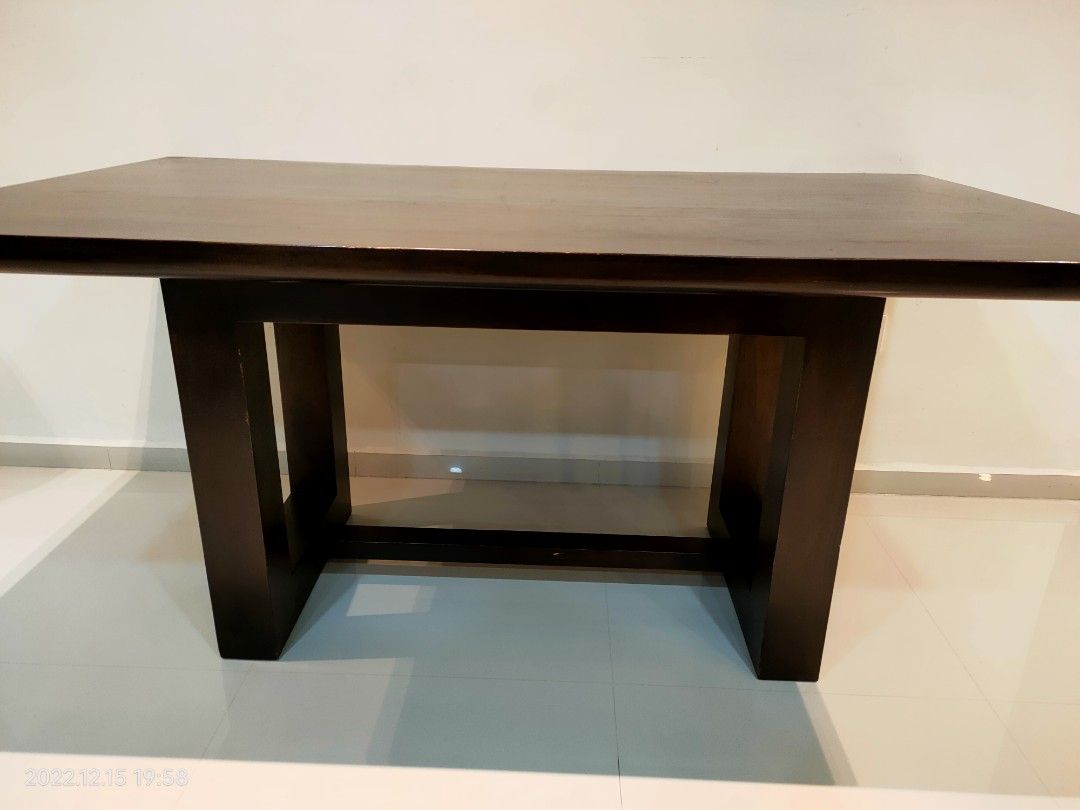 Solid wood table, Furniture & Home Living, Furniture, Tables & Sets on