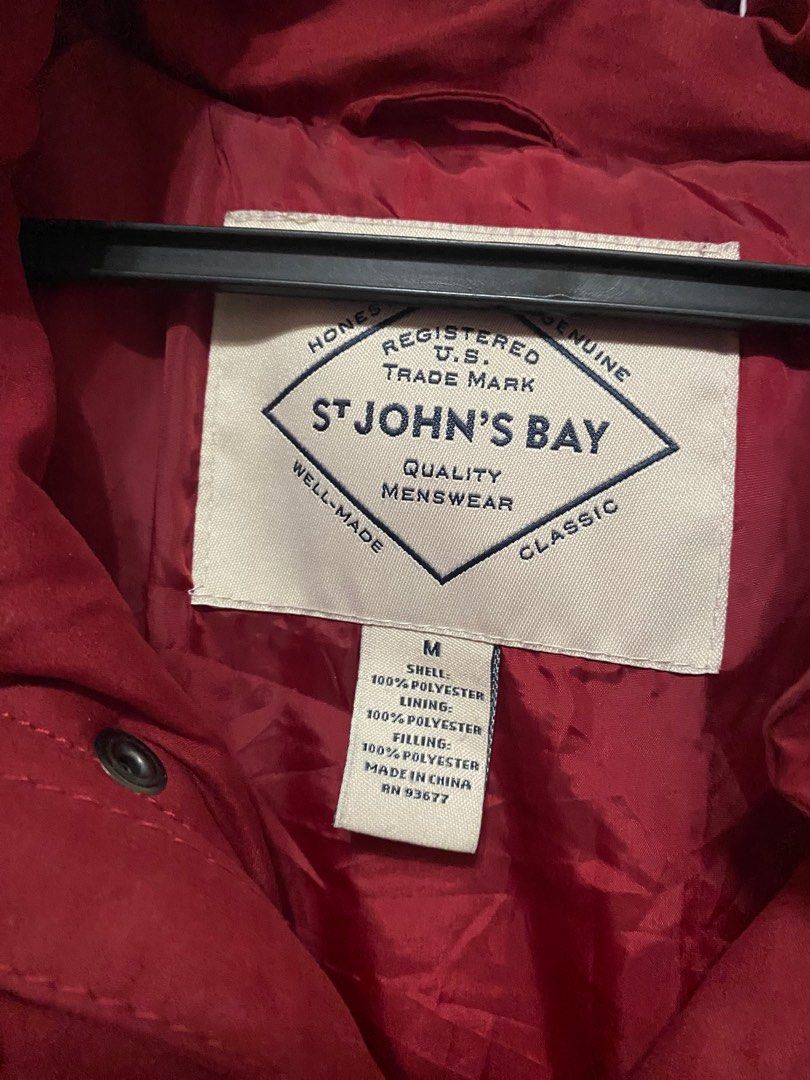 St. John's Bay Water Resistant Puffer Jacket, Men's Size L polyester black type Vintage Second Hand