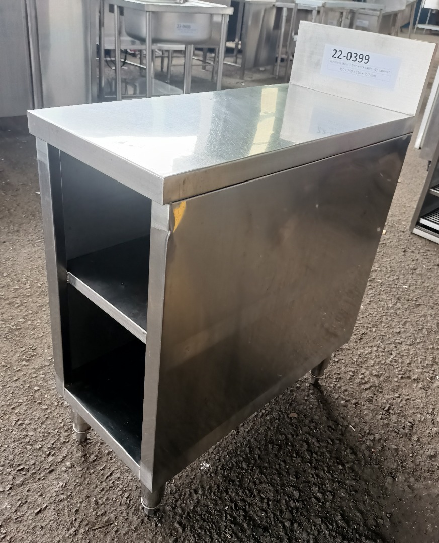 Stainless steel 3 tier work table with cabinet, Furniture & Home Living ...