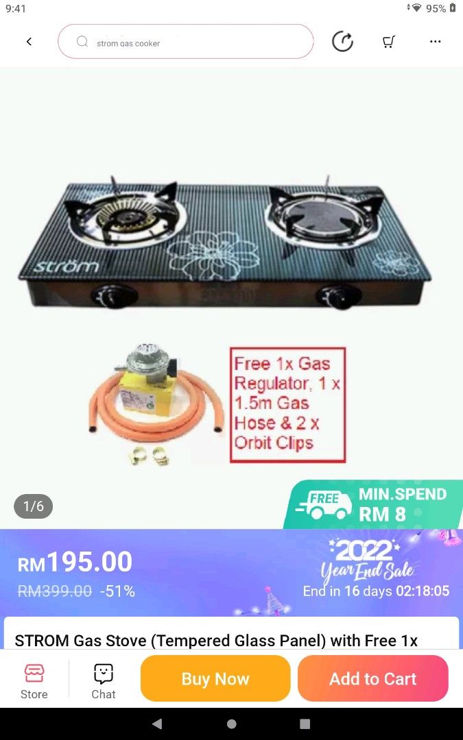 Strom gas stove., TV & Home Appliances, Other Home Appliances on Carousell