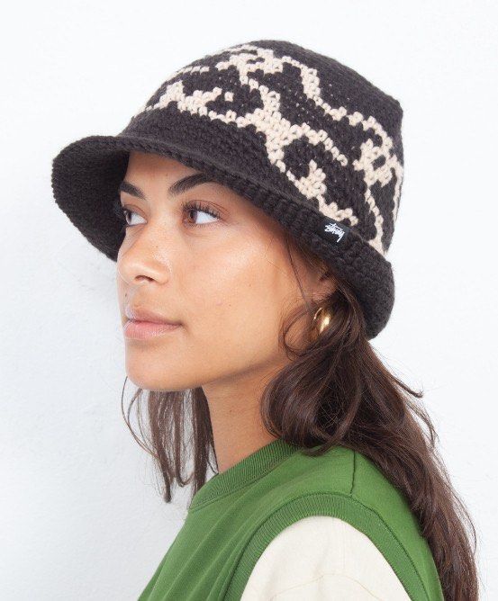 STUSSY SS KNIT BUCKET HAT BLACK ステューシー - ハット