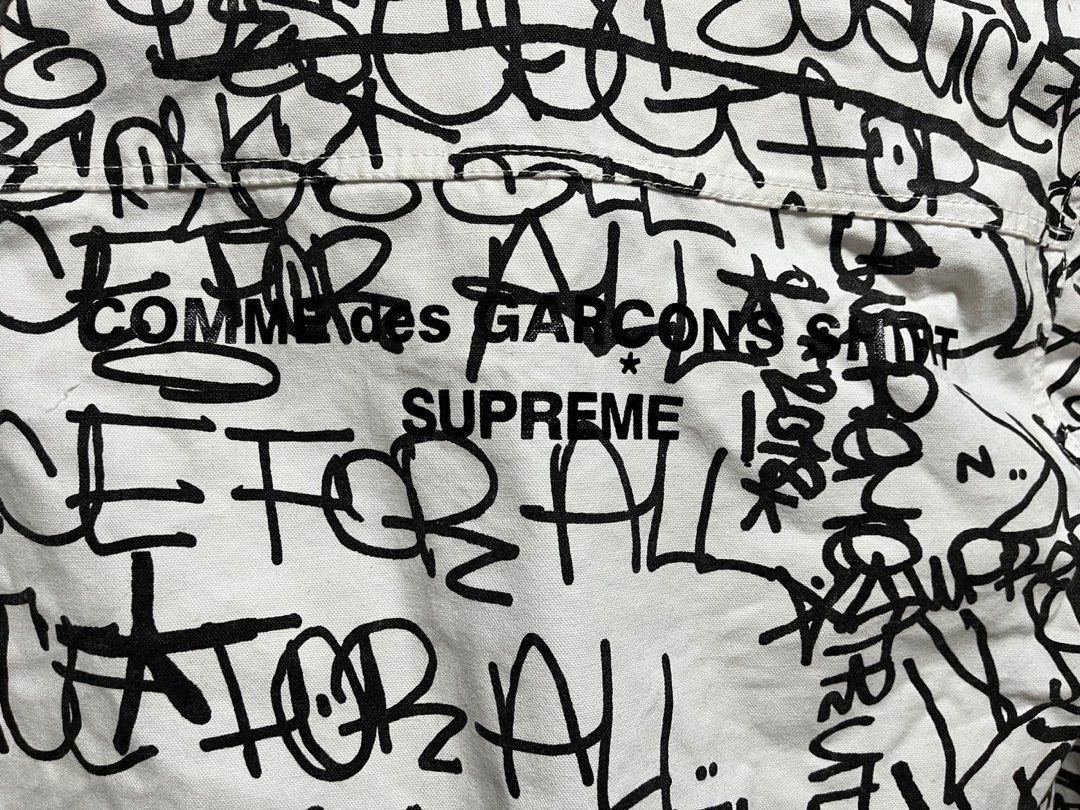 Supreme x CDG Printed Canvas Chore Coat, Men's Fashion, Coats