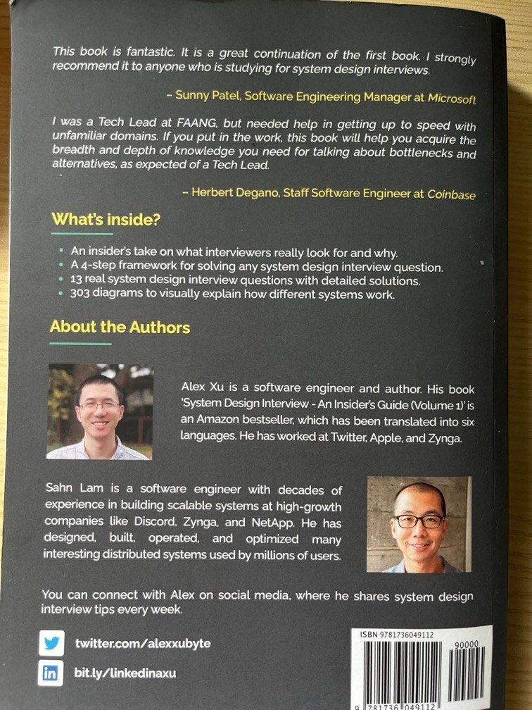 System design interview volume 2 from Alex Xu, Hobbies & Toys, Books ...