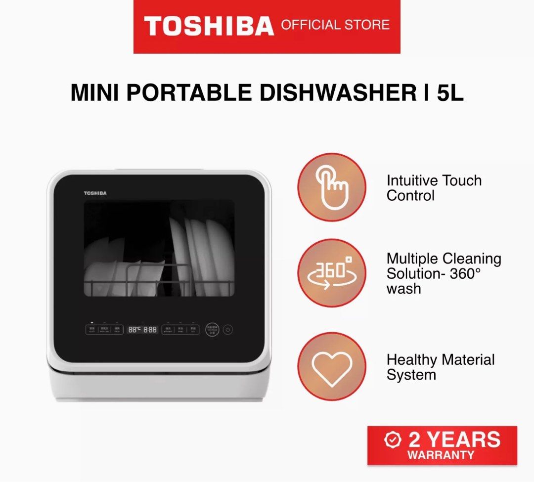 Toshiba Mini Portable Dishwasher with FREE mini oven, TV & Home