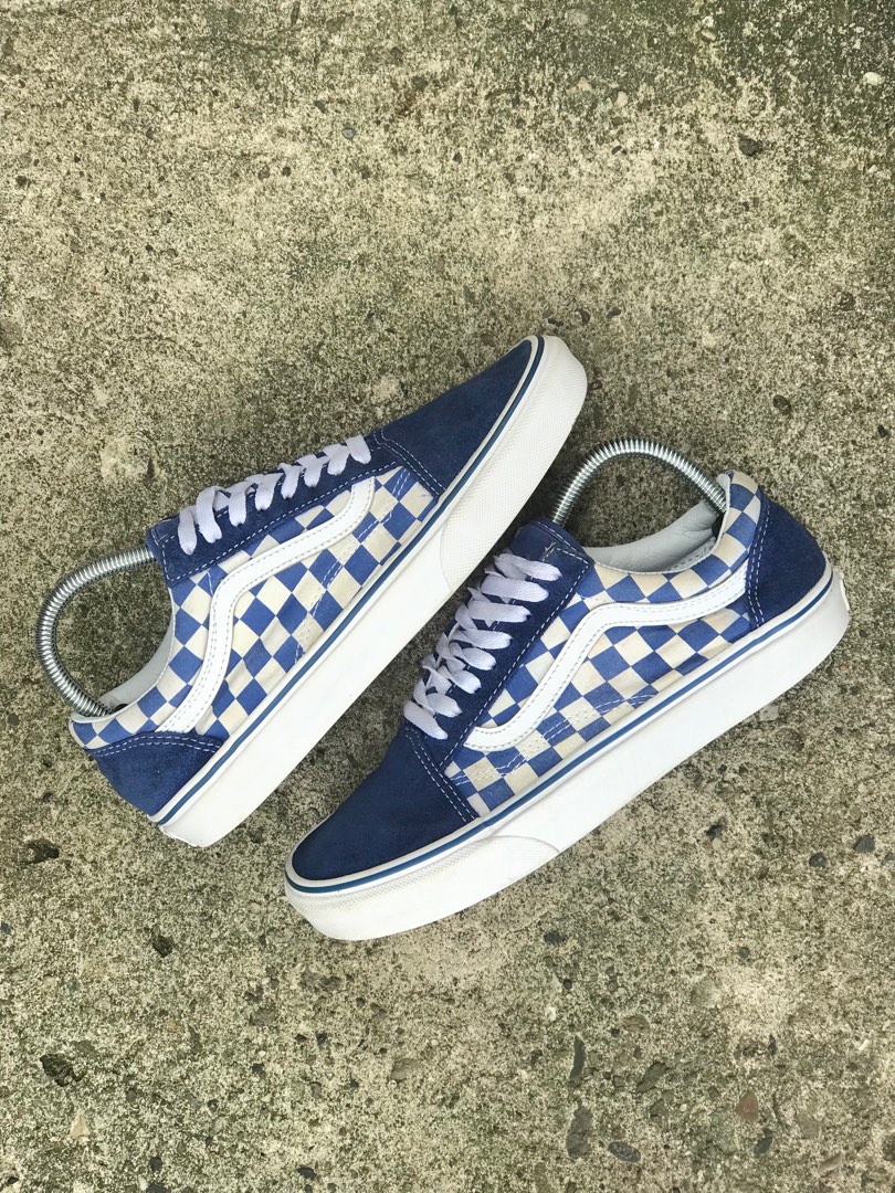 Vans checkerboard blue old skool hot sale