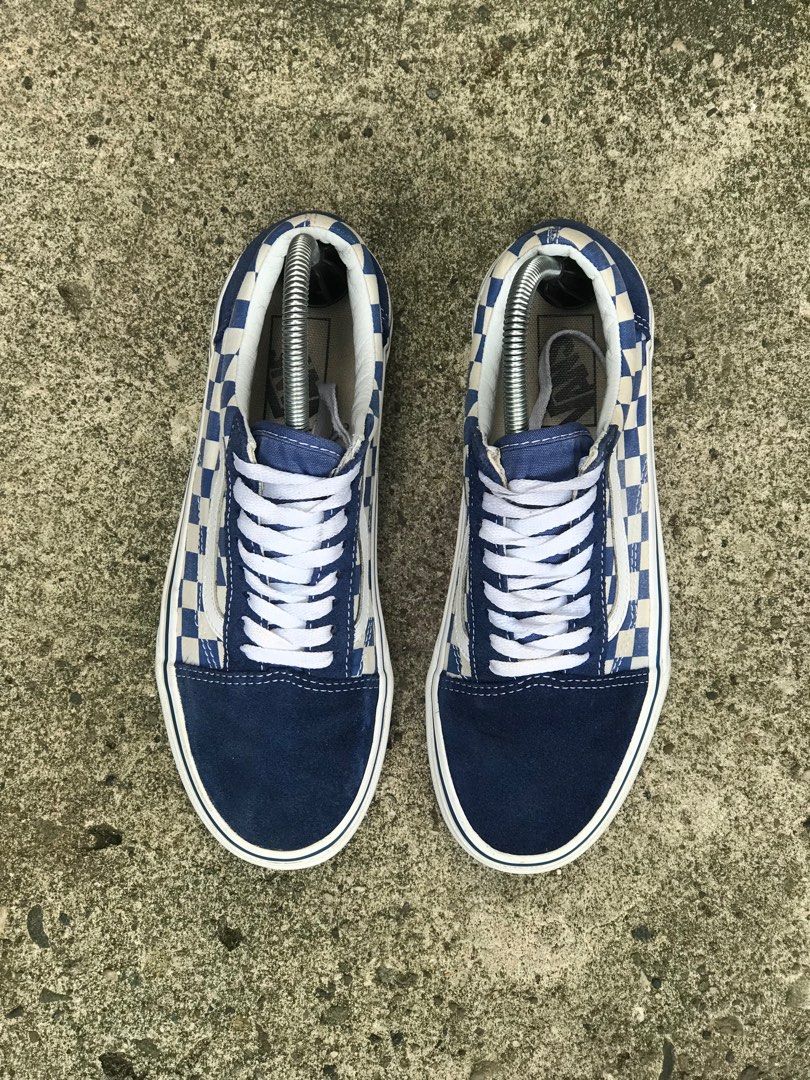 Vans old store skool blue checkerboard
