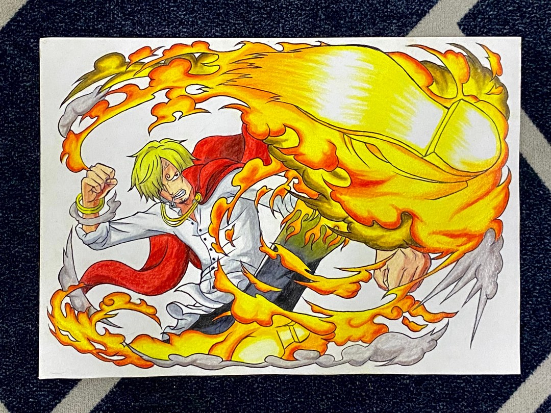 Vinsmoke Sanji Drawing (A5), Hobbies & Toys, Stationery & Craft, Art & Prints on Carousell