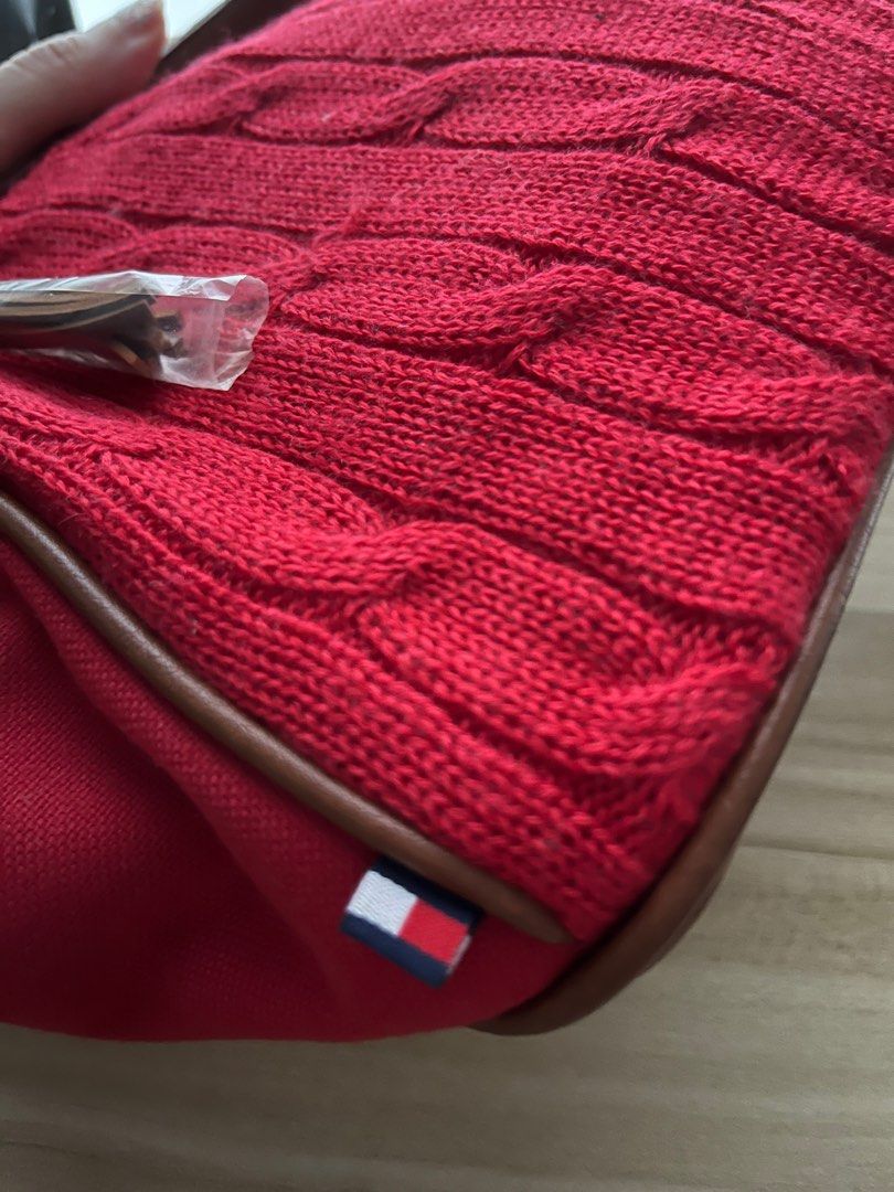 Vintage Tommy Hilfiger Knit Bag Toiletry Cosmetic Bag Travel