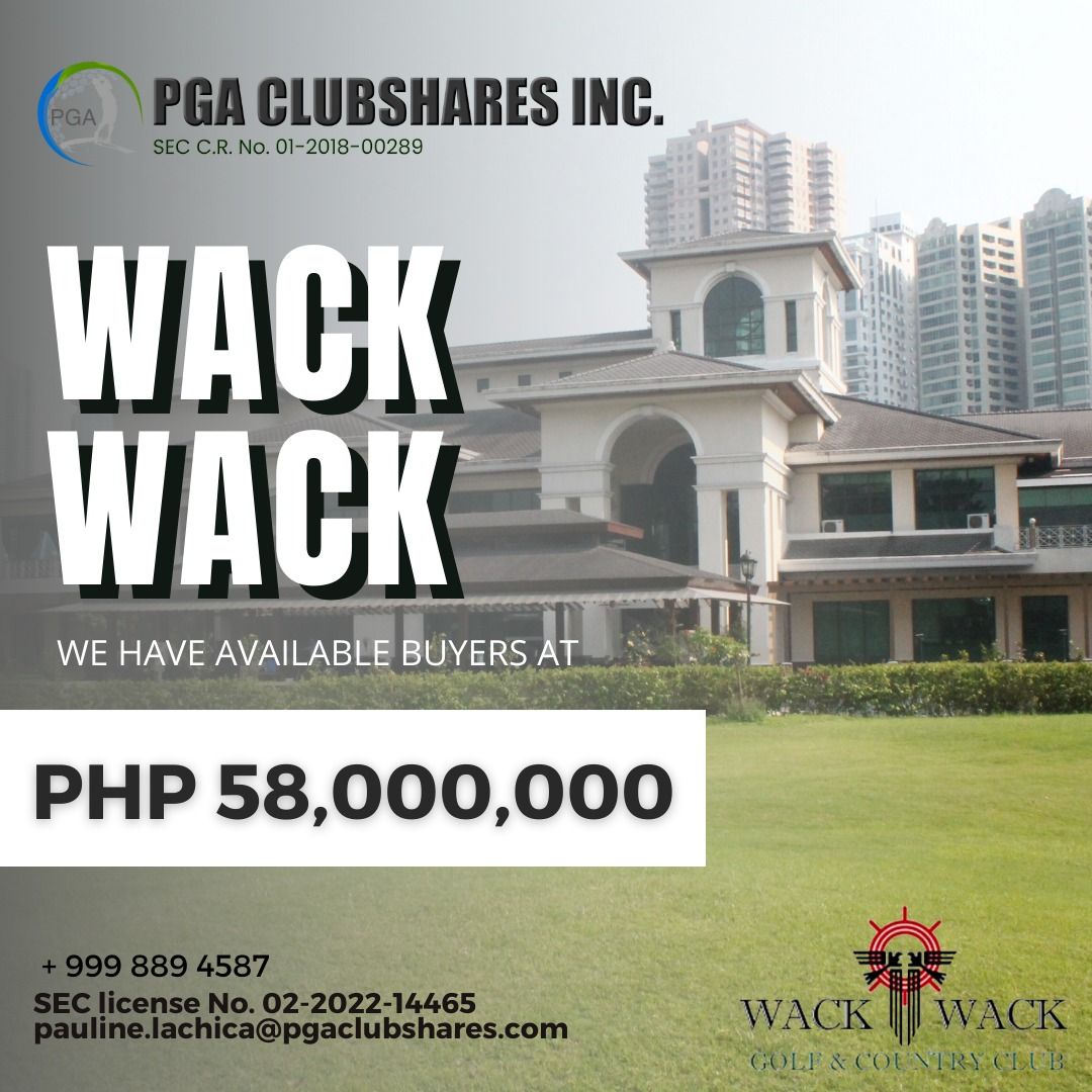 WACK WACK GOLF SHARE PGA PH (Category: Golf) located in Caloocan City. Submitted by pgapauline (Listing ID 1203160758, Image 1). Description: Good day golfers! ⛳️ WE HAVE AVAILABLE BUYERS FOR WACK WACK GOLF. . Please notify me if you have queries: Ms. Pauline SEC License No. 02-2022-14465 📱 09998894587 ✉️ pauline.lachica@pgaclubshares.com Stay safe, while enjoying your game⛳️ Thank you!.