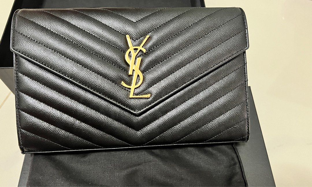 YSL Monogram Wallet on Chain, Luxury, Bags & Wallets on Carousell