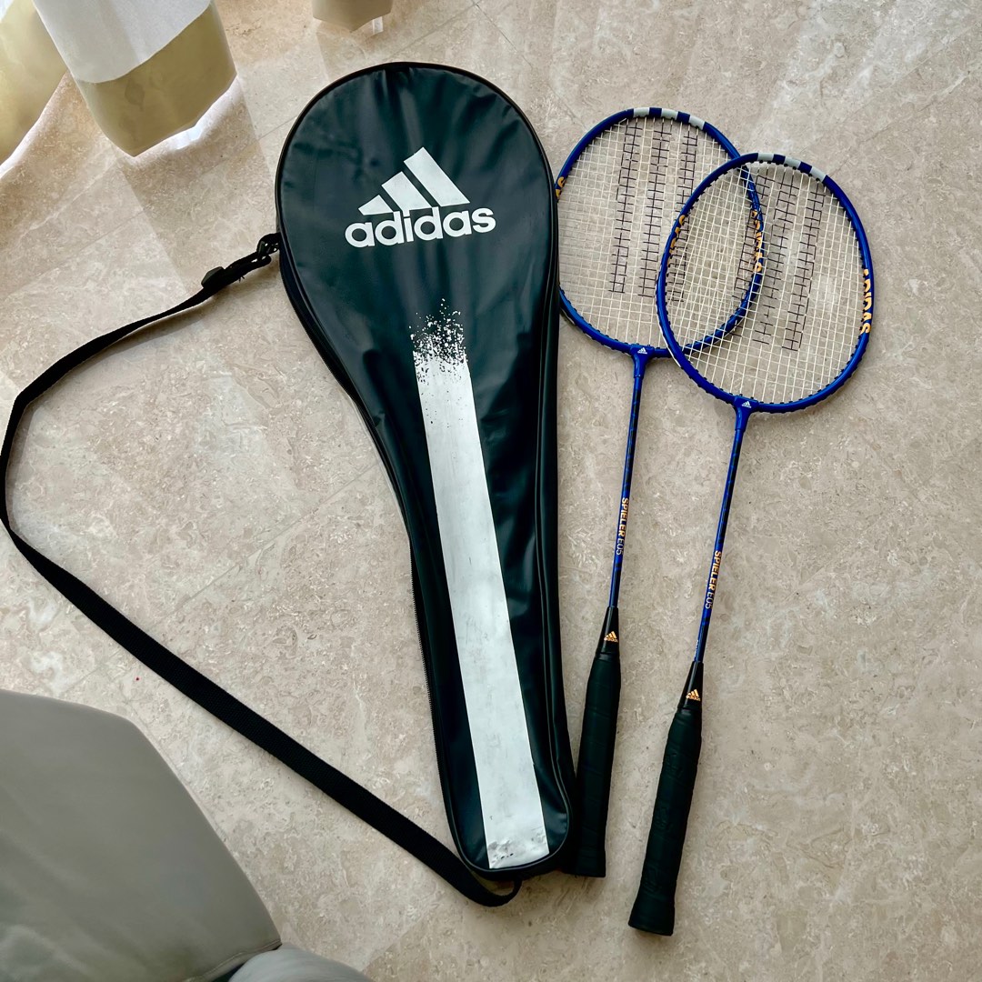 2x Adidas Badminton Racket with Bag, Sports Equipment, Sports & Games