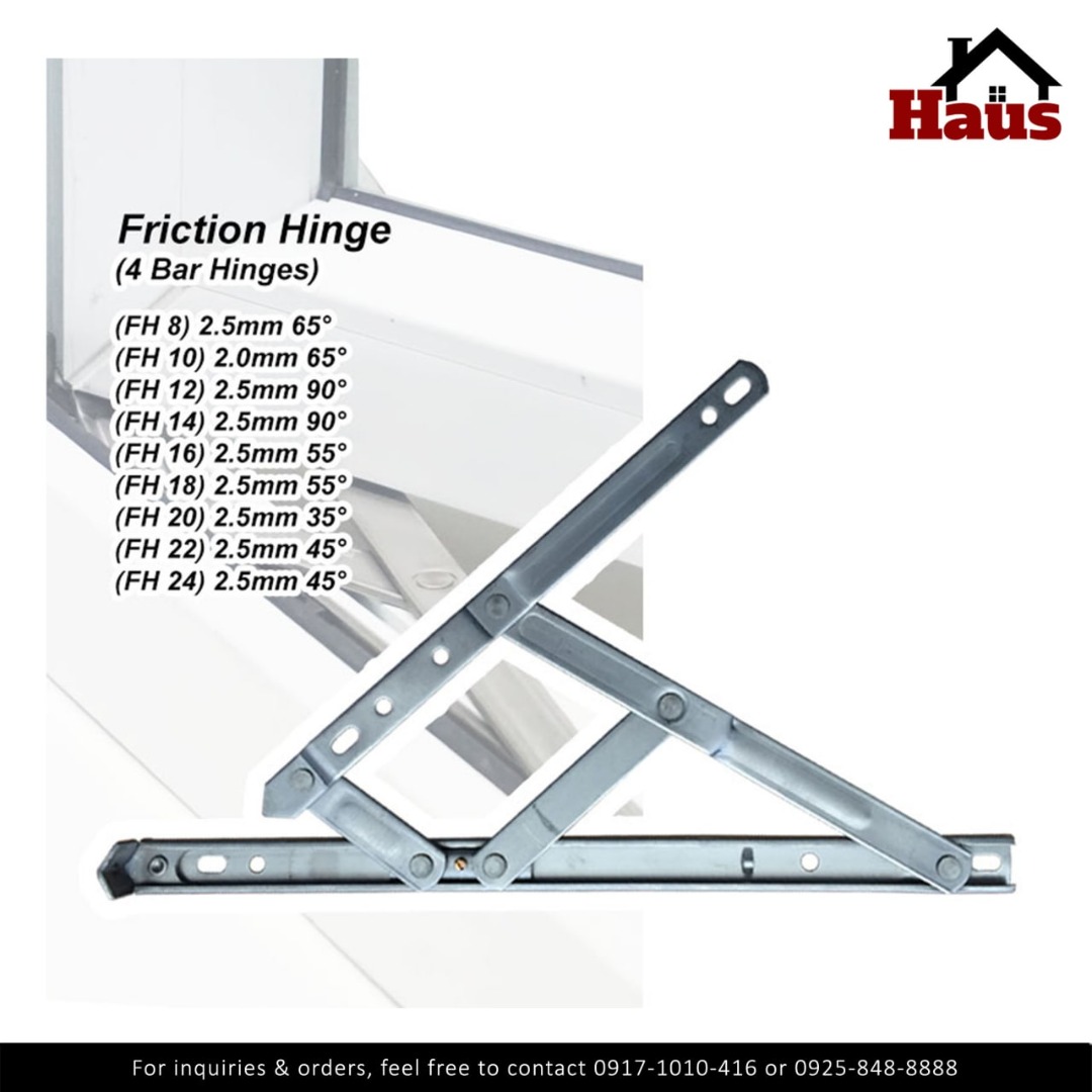 4 Bar Hinge Friction Hinge Center Open Stainless Steel, Commercial