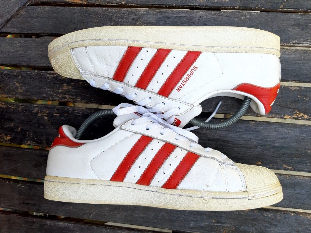 Adidas superstar mens red stripe hotsell