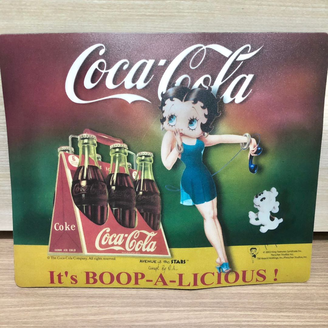 Boop Mouse (絕版) 可口可樂 x Betty Boop 滑鼠墊 mouse pad / 復古經典女郎/ Boop-a-licious, 電腦&科技 ...