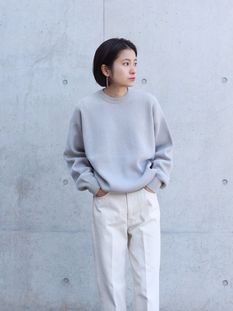 材質コットン[AURALEE] SUPER HARD TWIST RIB KNIT P/O