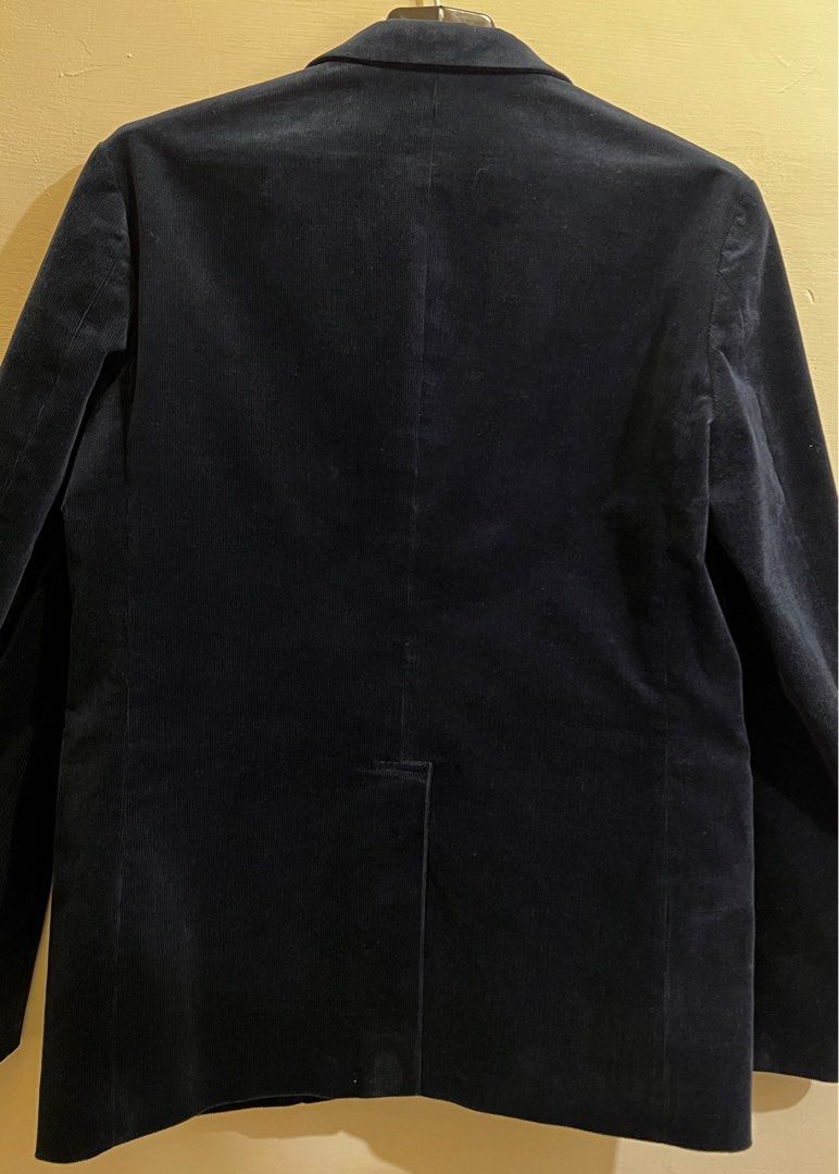 日本製N.HOOLYWOOD 藍色燈芯絨質感西裝外套size :40 正式休閒皆可