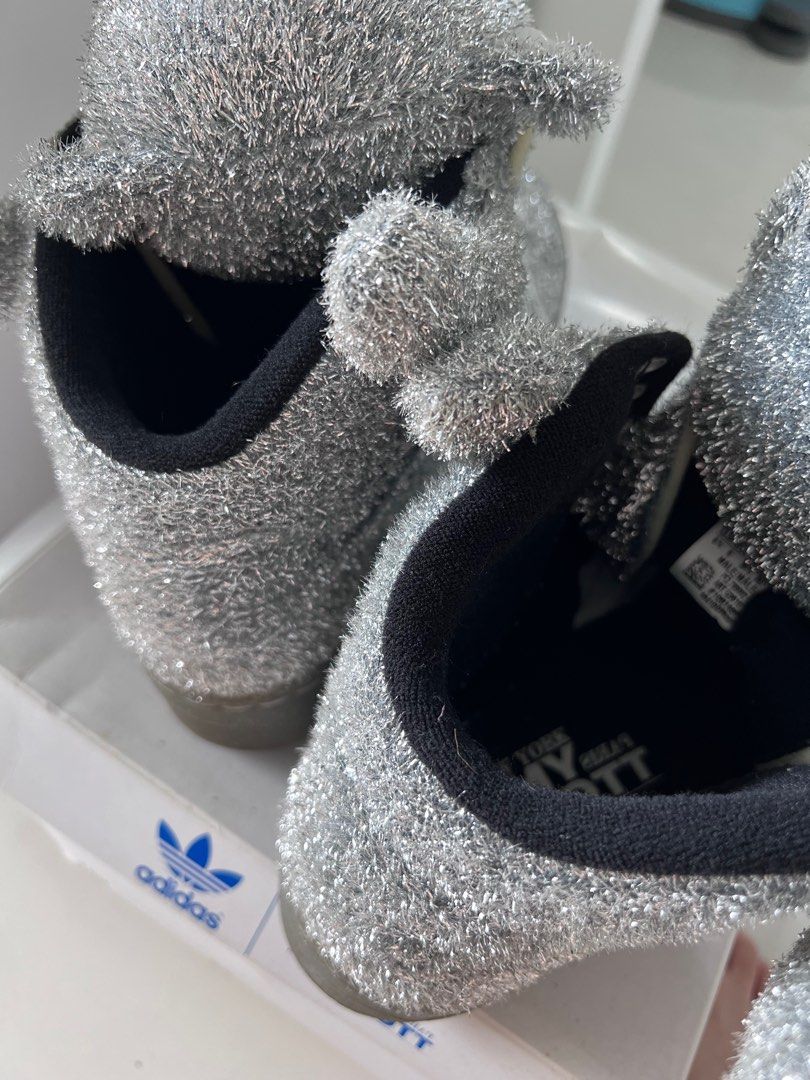 Adidas jeremy scott teddy bear tinsel silver/ js teddy bear, Luxury,  Sneakers u0026 Footwear on Carousell