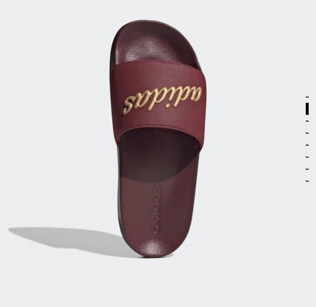 Maroon adidas slides store