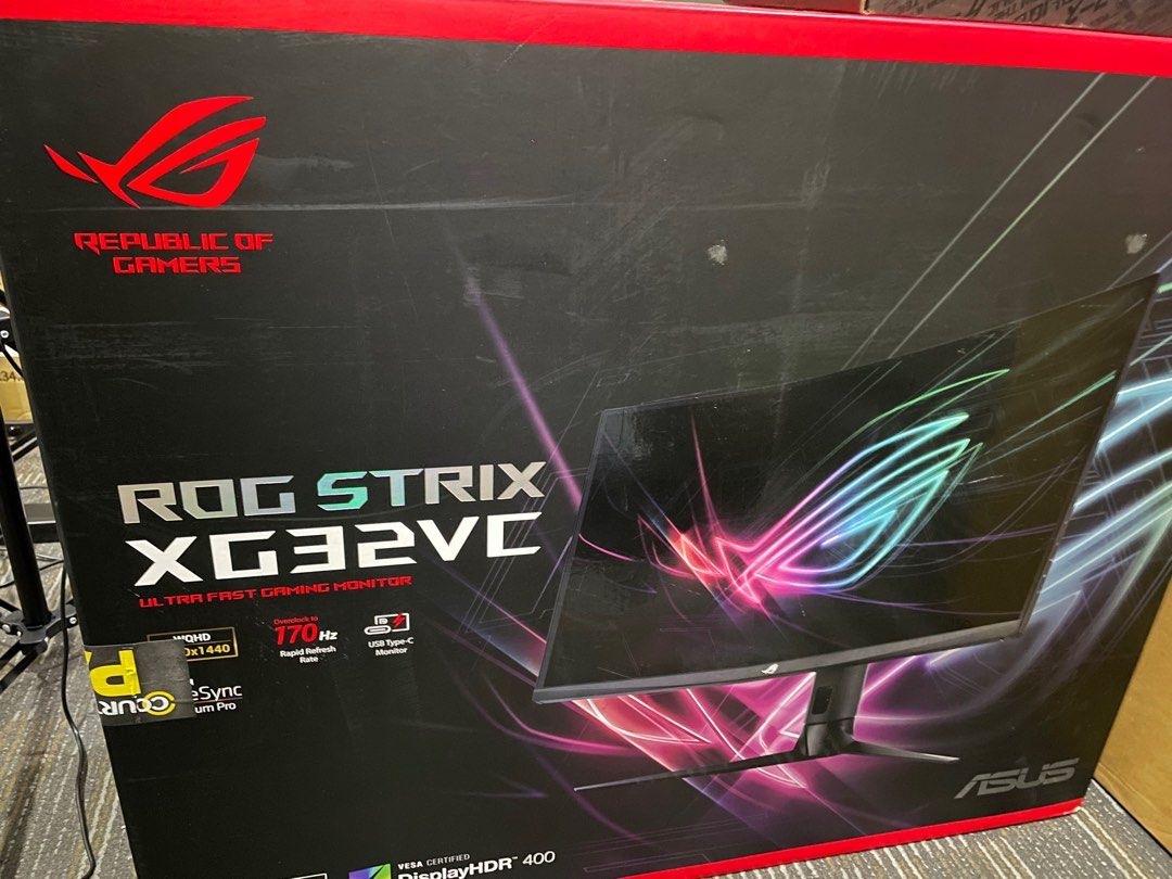 Asus ROG Strix XG32VC 2K 170hz Gaming Monitor, Computers & Tech, Parts ...