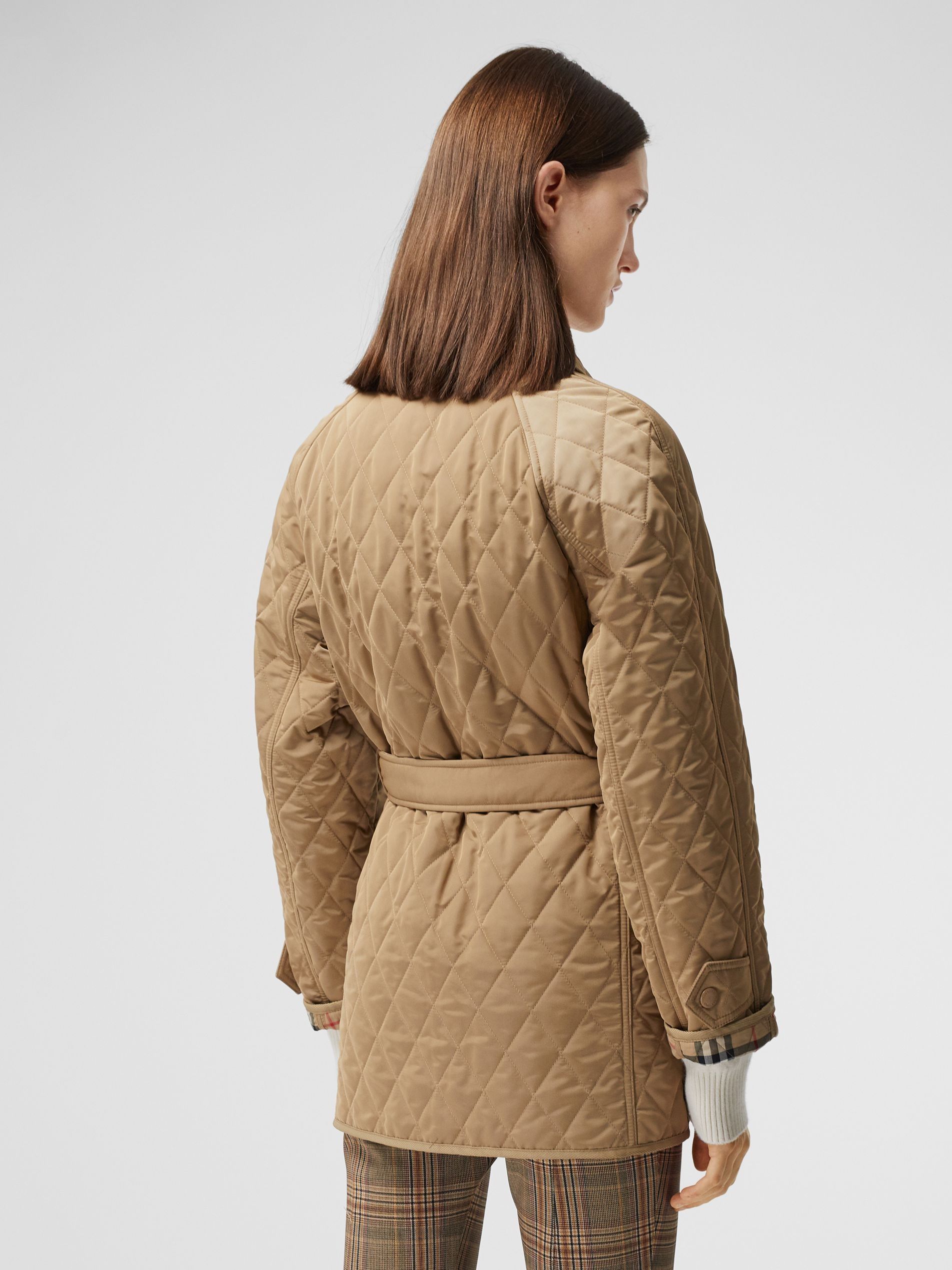 Authentic Burberry Argyle Quilted Field Jacket, Women's Fashion, Coats