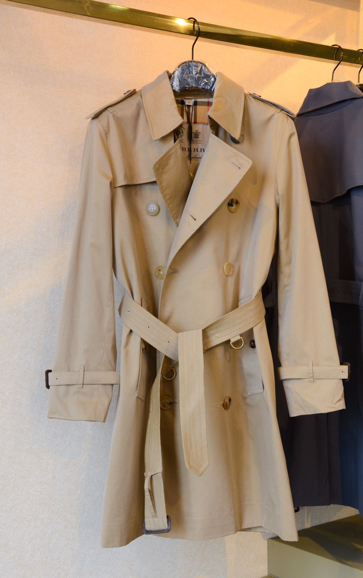 Burberry mid length trench coat online
