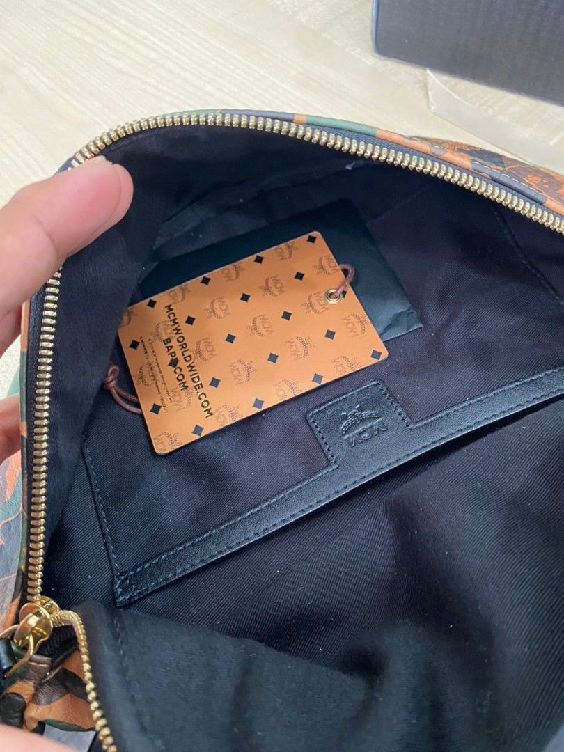 MCM X BAPE Belt Bag, Luxury, Bags & Wallets on Carousell