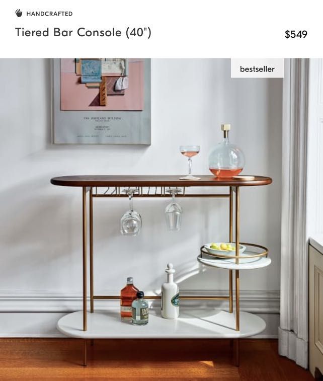 Bar cart console West Elm Crate & Barrel, Furniture & Home Living