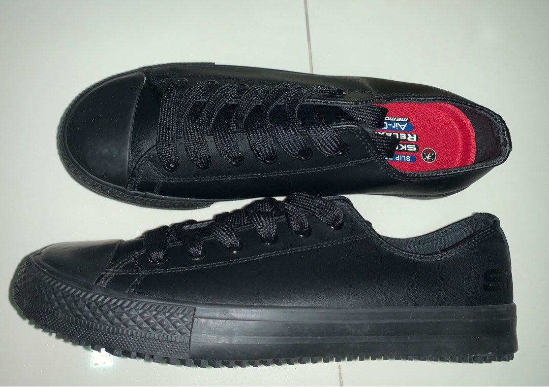 Black Skechers sneakers for women size 38 5 work shoes
