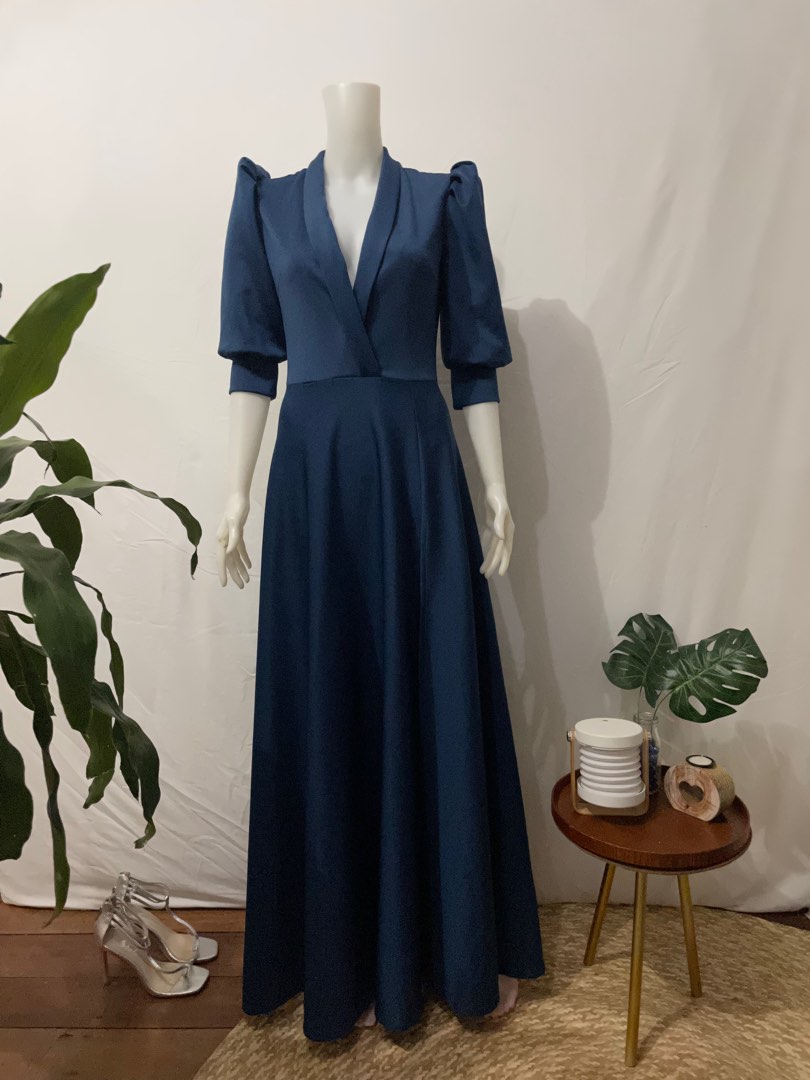 Blue Modern Filipiniana Dress | Long Gown | Maxi Dress (Available for Rent  800), Women's Fashion, Dresses & Sets, Evening dresses & gowns on Carousell