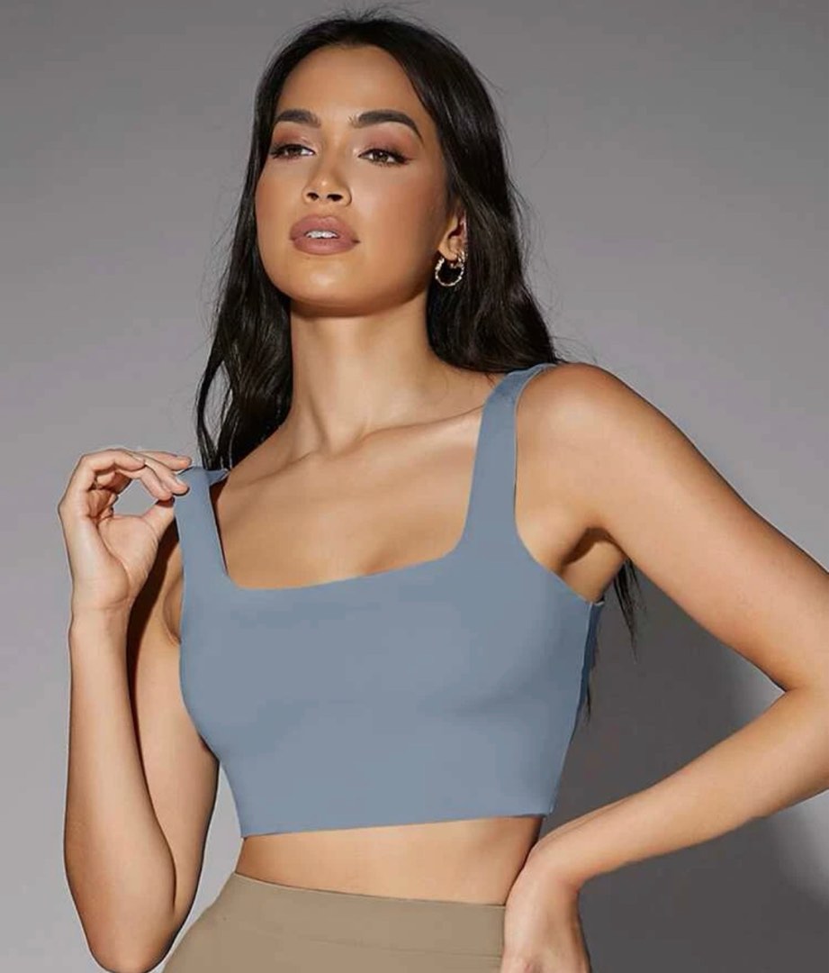 brand new Skims Dupe Blue Crop Top, Women's Fashion, Tops, Sleeveless on  Carousell