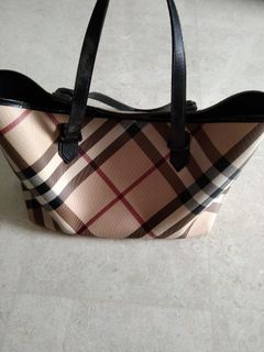 Burberry London pink plaid tote, Luxury, Bags & Wallets on Carousell
