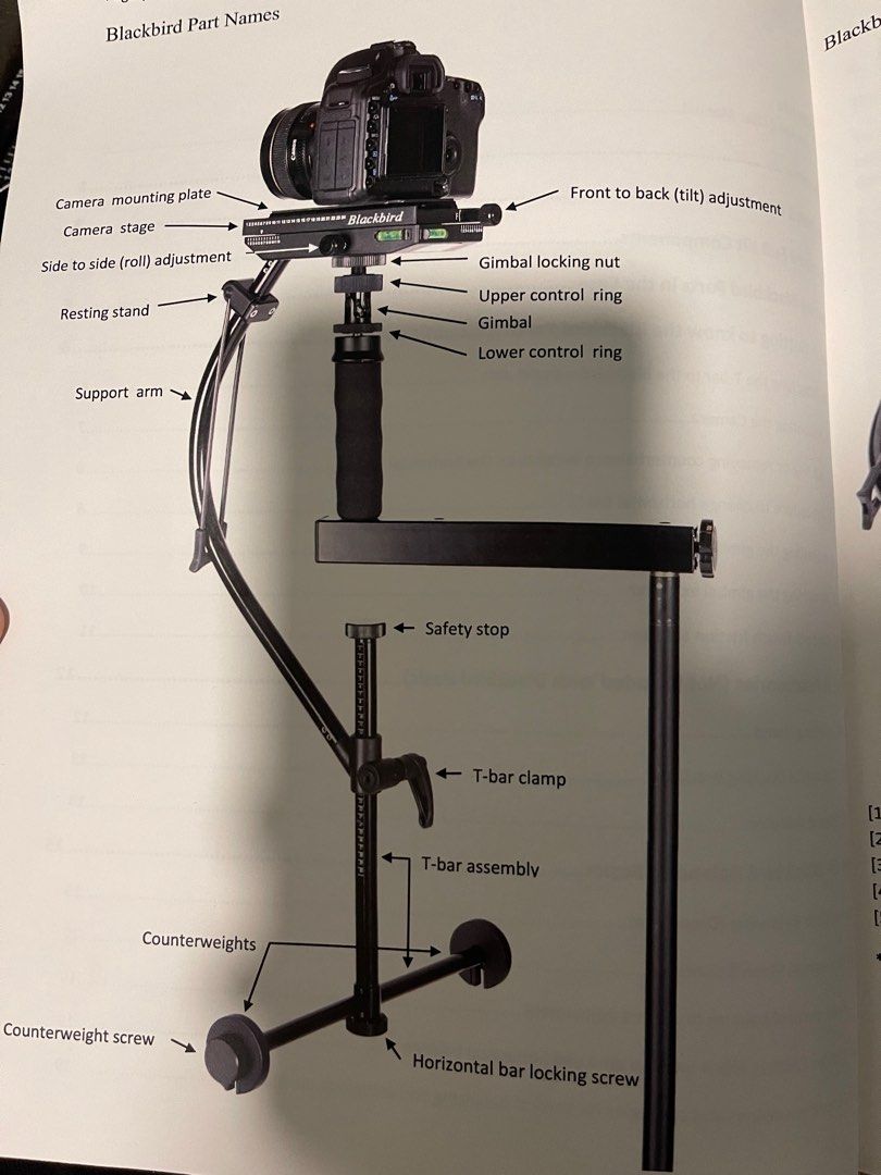 Camera Motion Research Blackbird stabiliser full set, Photography, Photography Accessories