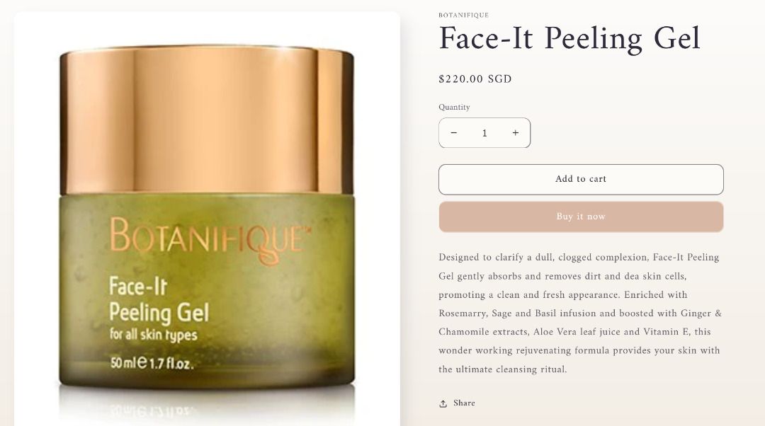 BOTANIFIQUE Face-It Peeling Gel 50ml