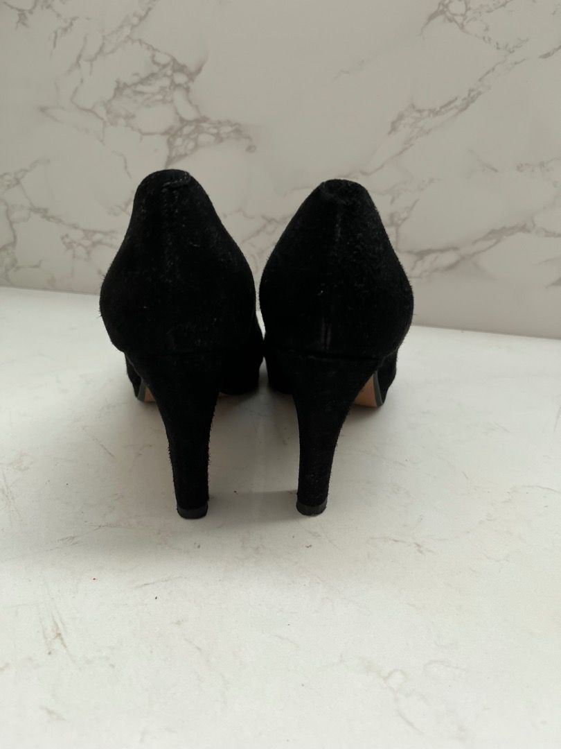 Clarks black suede heels