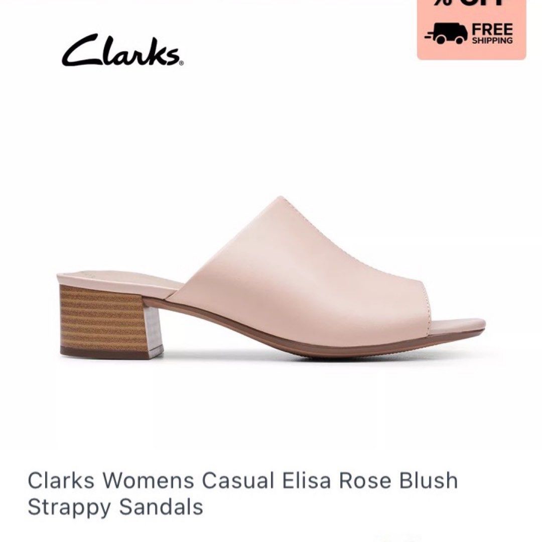 Clarks leather elisa rose blush sandal heels Women s Fashion
