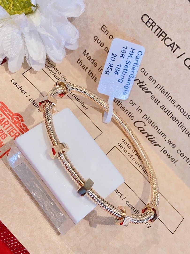 Ecrou de Cartier Bangle Hk Setting Women s Fashion Jewelry Organizers Bracelets on Carousell